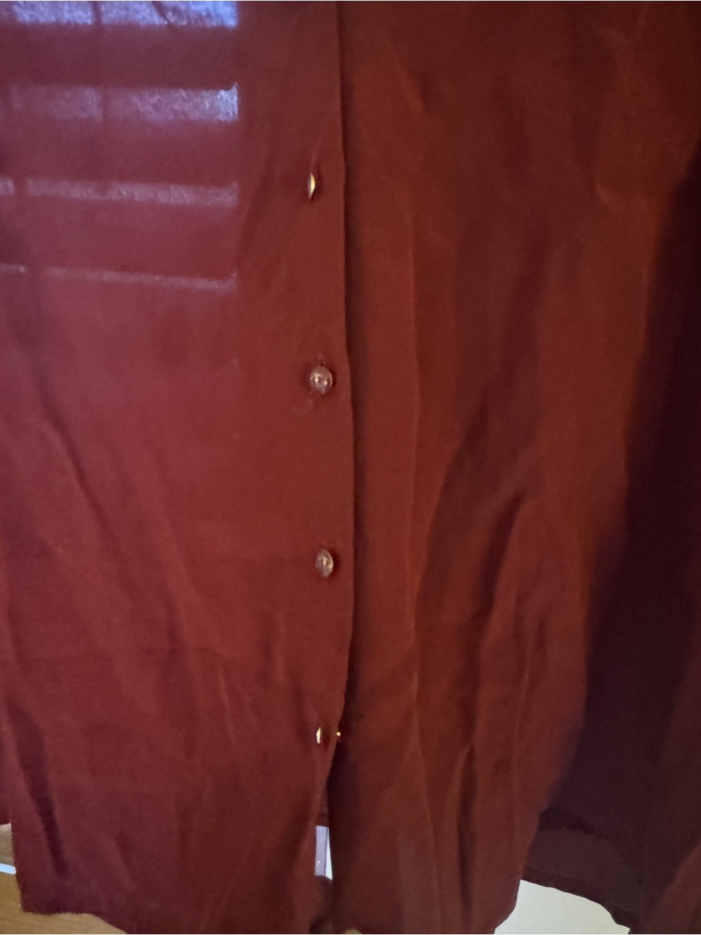 Sezane Silk Burgundy Lace-Trim Blouse - Picture 4 of 9